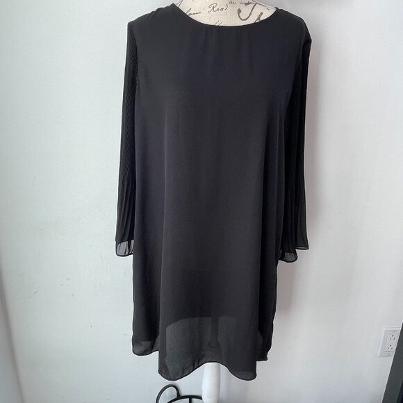 Melanie Lyne Black short dress or tunic size 12 with wide sleeves - Picture 2 of 6